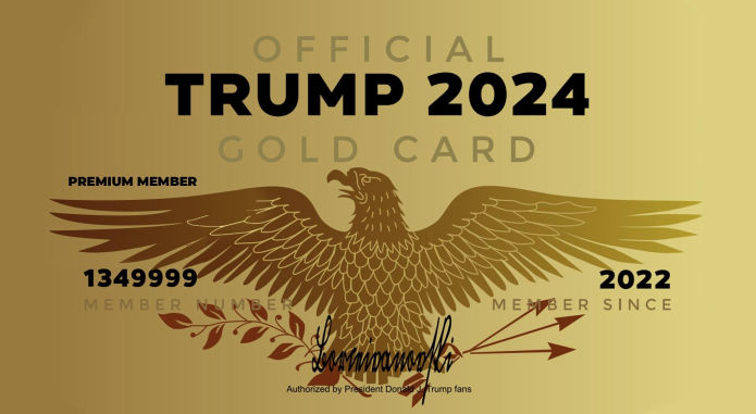 official trump 2024 gold card 